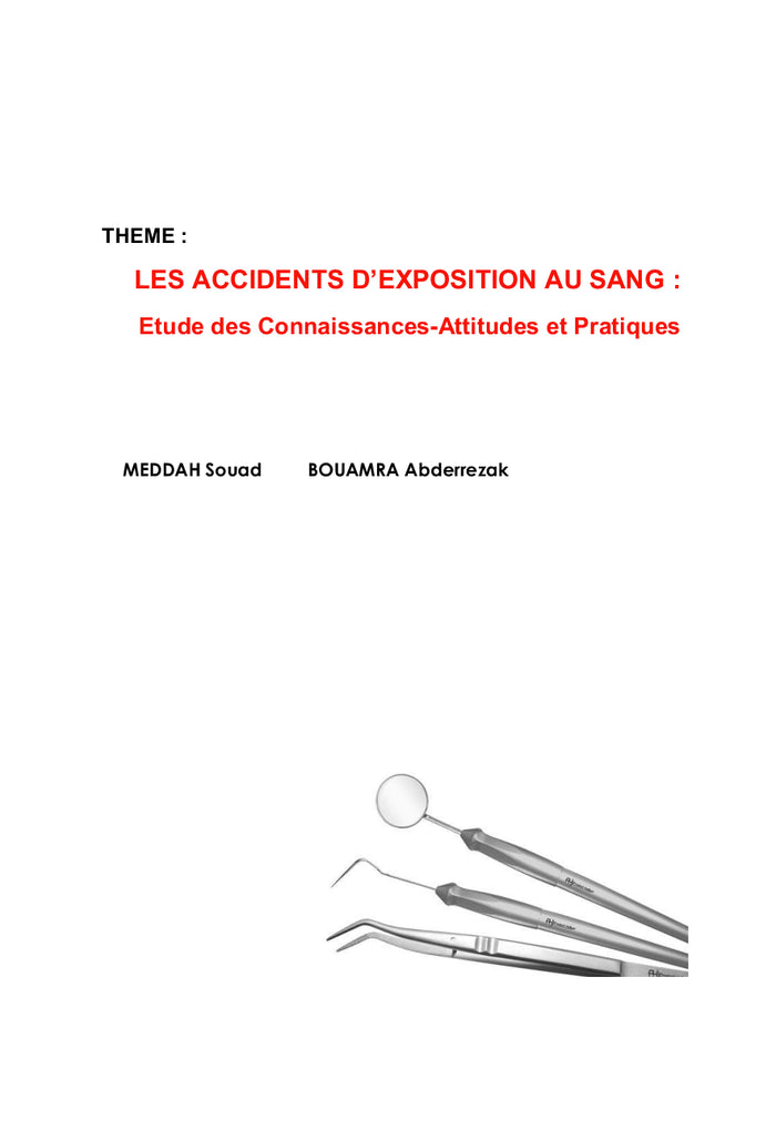 Les accidents d'exposition au sang