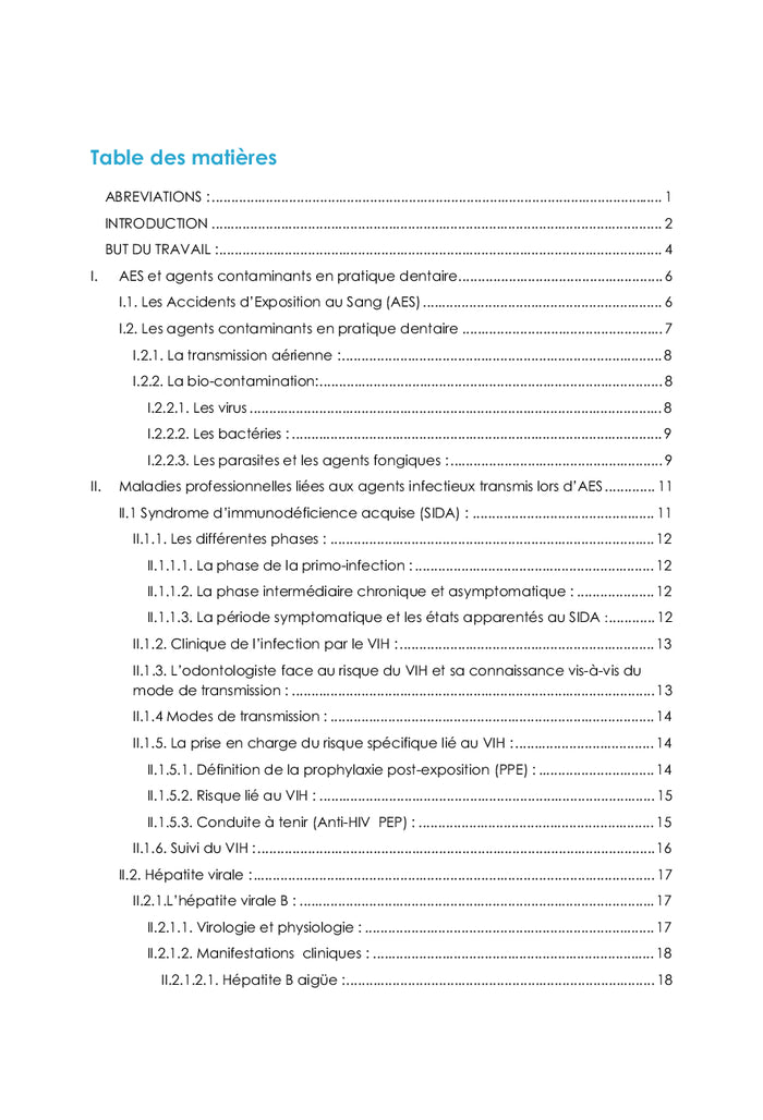 Les accidents d'exposition au sang