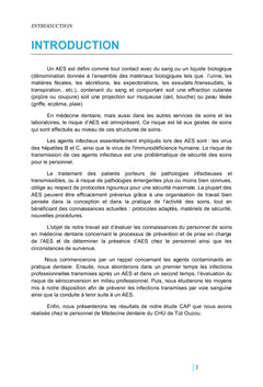 Les accidents d'exposition au sang