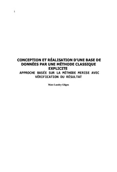 Conception et réalisation d'une base de données