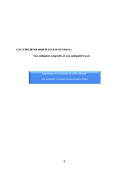 Comptabilité société en OHADA
