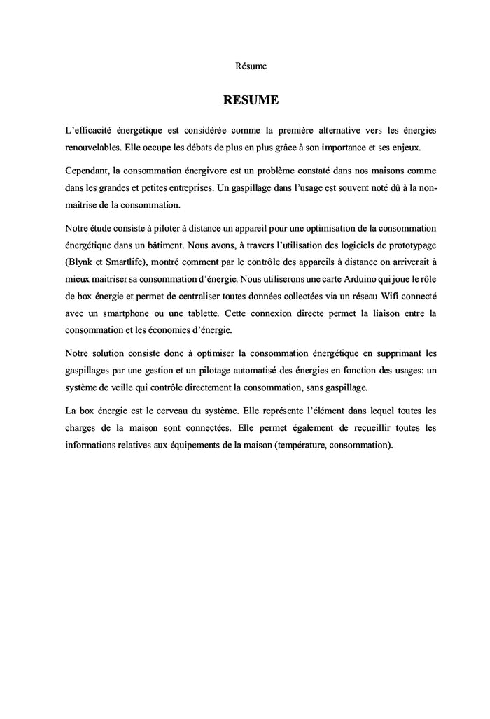 Gestion de la consommation énergétique dans un bâtiment intelligent