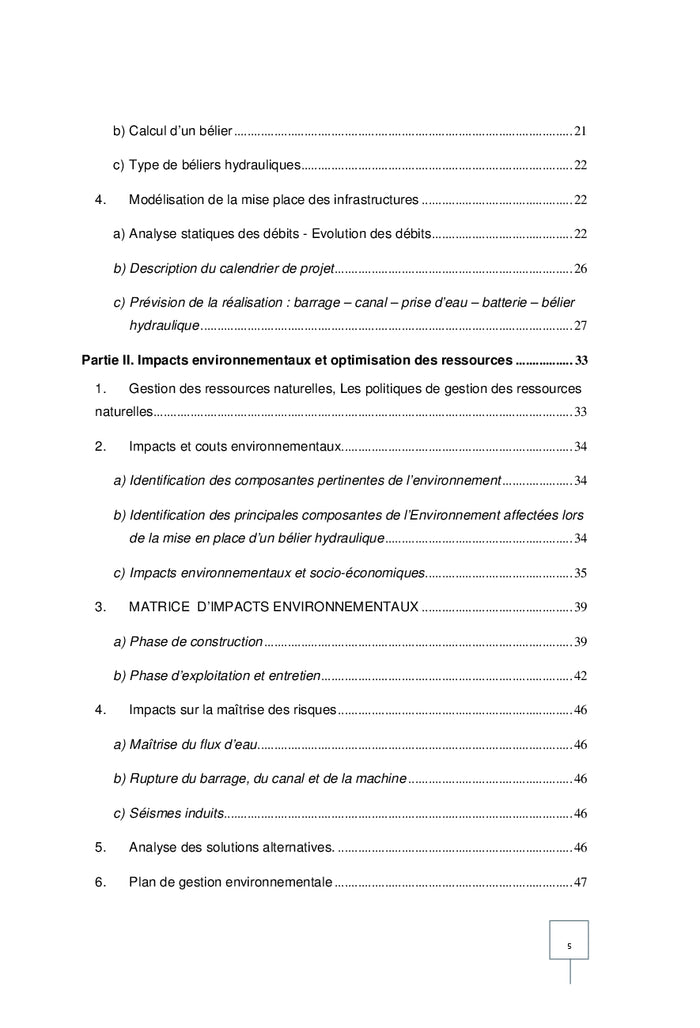 EIe d'une installation d'un belier hydraulique A Masiakamalona