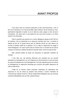 EIe d'une installation d'un belier hydraulique A Masiakamalona