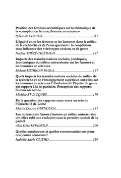 Regards croises sur les interactions et l'egalite femme-homme en milieu universitaire