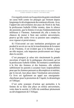 Regards croises sur les interactions et l'egalite femme-homme en milieu universitaire