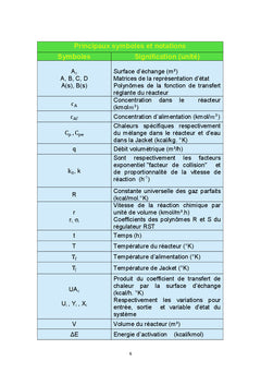 Dynamique et commande d'un réacteur chimique