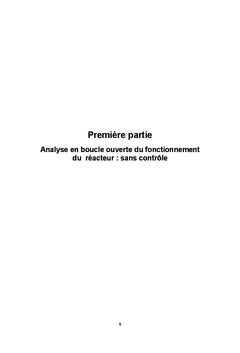 Dynamique et commande d'un réacteur chimique