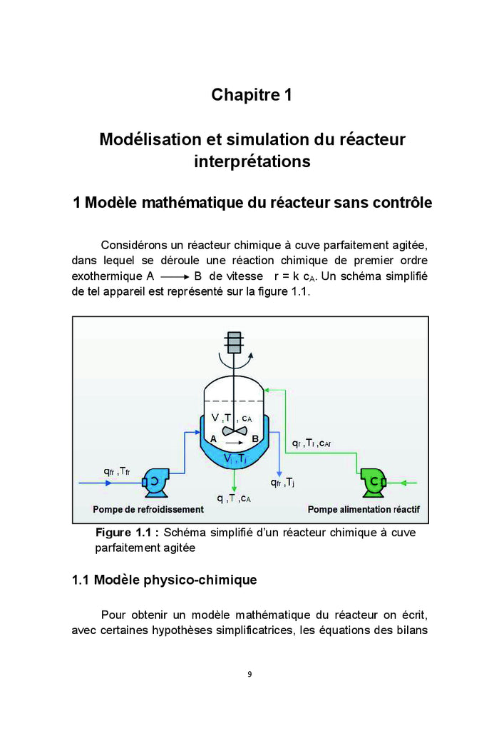 Dynamique et commande d'un réacteur chimique