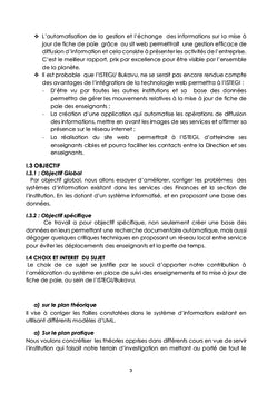 SYSTEME DE GESTION AUTOMATISE D'UNE INSTITUTION