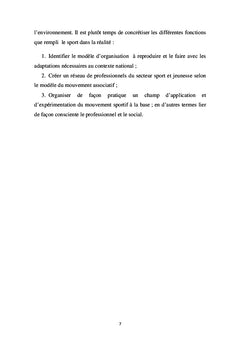 Sport et developpement : Reseaux et Institutions