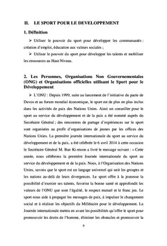 Sport et developpement : Reseaux et Institutions