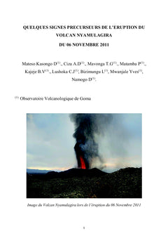 Quelques signes precurseurs de l'eruption du Nyamulagira du 06/11/2011
