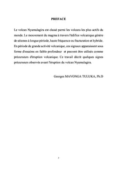 Quelques signes precurseurs de l'eruption du Nyamulagira du 06/11/2011