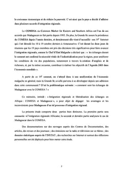Integration regionale et liberalisation des echanges en AFRIQUe