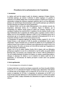 Pré-oxydation et activation du charbon de la lignine