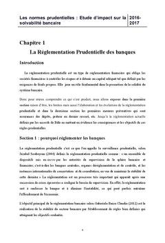 Les normes prudentielles : Etude d'impact sur la solvabilité bancaire
