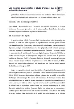 Les normes prudentielles : Etude d'impact sur la solvabilité bancaire