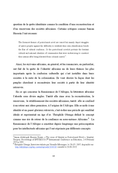 Quete d'identite et renaissance de l'Afrique chez Kofi Awoonor