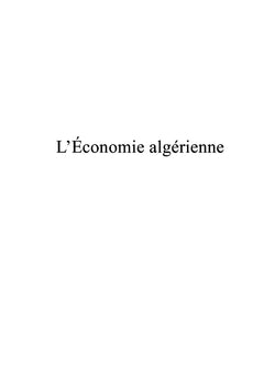 L'économie algérienne
