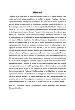 Réponse du maïs ensilage à des doses croissantes de cuivre