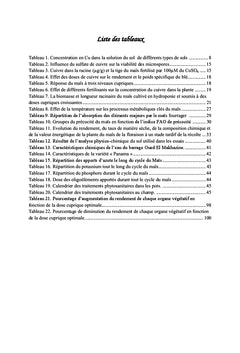 Réponse du maïs ensilage à des doses croissantes de cuivre