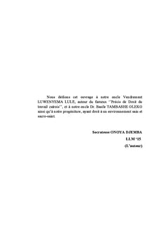 Précis de Droit de l'environnement congolais