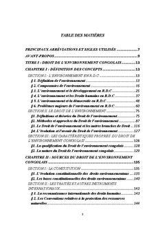 Précis de Droit de l'environnement congolais