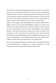 Profil épidémio-clinique et étiologique des opérés de la cataracte