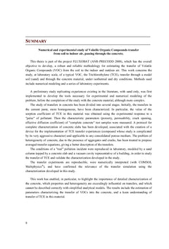 Etude numerique et experimentale des transferts de COV