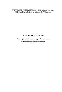 Les « narrActeurs » la therapie narrative et le cinema