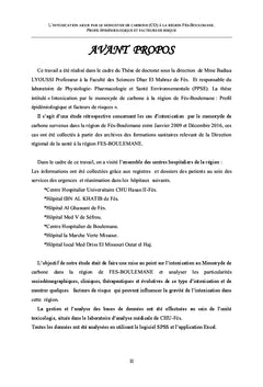 L'intoxication par le Monoxyde de Carbone A la region de Fes-Boulemane