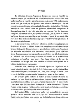 Le réalisme dans l'univers romanesque d'Aminata Sow Fall