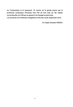 Le réalisme dans l'univers romanesque d'Aminata Sow Fall
