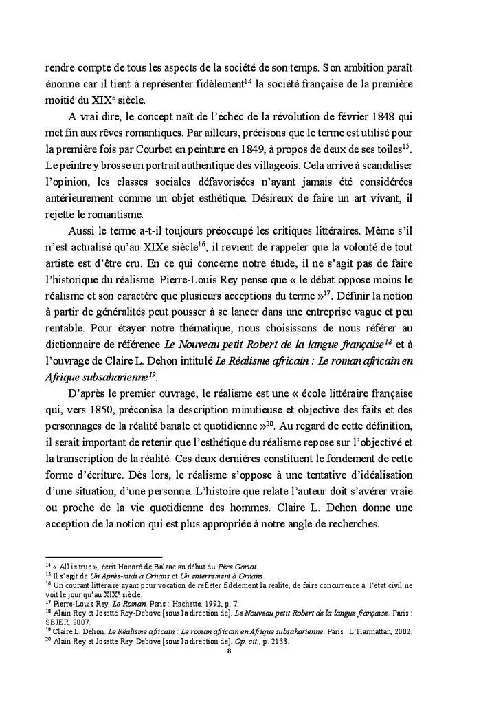 Le réalisme dans l'univers romanesque d'Aminata Sow Fall