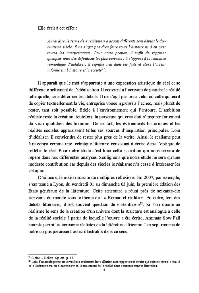 Le réalisme dans l'univers romanesque d'Aminata Sow Fall