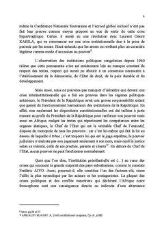 Statut du President de la Republique et stabilite du regime politique