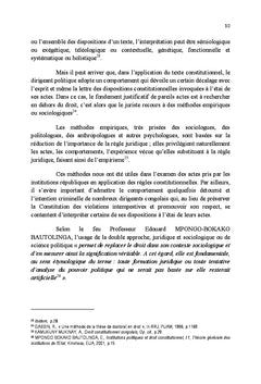 Statut du President de la Republique et stabilite du regime politique