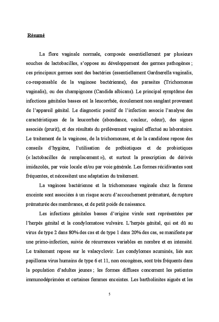 Suspicion d'infection genitale basse