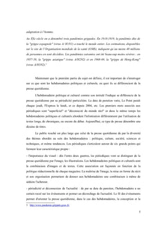 Les hebdomadaires politiques et culturels et la grippe A