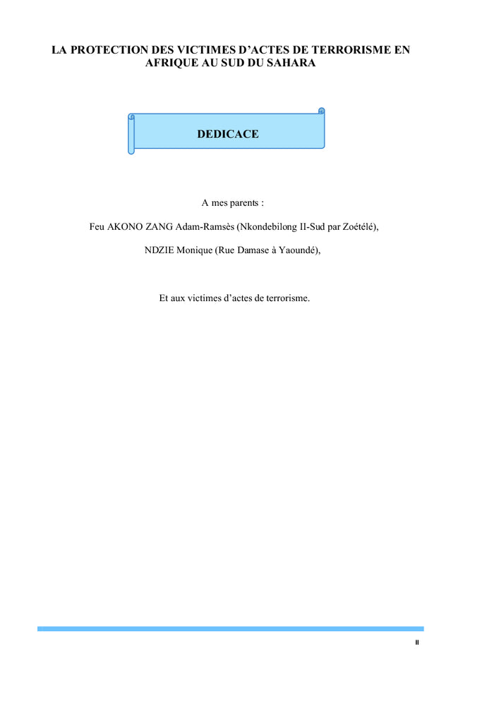 La protection des victimes du terrorisme en Afrique au Sud du Sahara