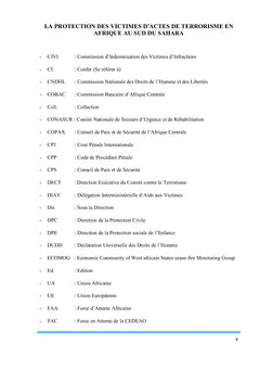 La protection des victimes du terrorisme en Afrique au Sud du Sahara