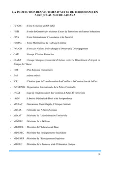 La protection des victimes du terrorisme en Afrique au Sud du Sahara