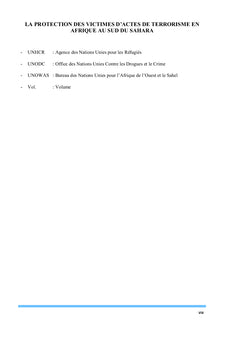La protection des victimes du terrorisme en Afrique au Sud du Sahara