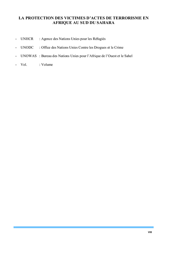 La protection des victimes du terrorisme en Afrique au Sud du Sahara