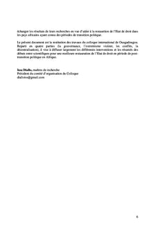 Actes du colloque de Ouagadougou