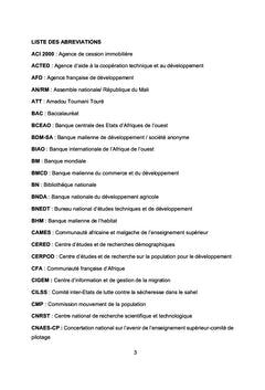 Stratégies d'insertion socioéconomique des migrants à Bamako