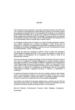 Jardin et jardinage à l'école