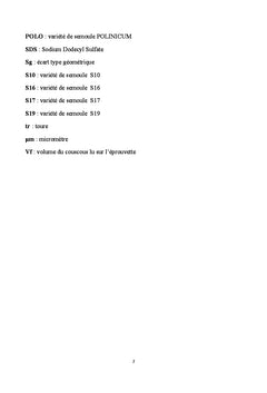 Composition biochimique de la semoule