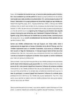 Les intérêts professionnels des élèves Fribourgeois